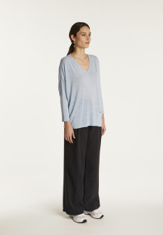 Batwing sleeve sweater in slub linen - Balou