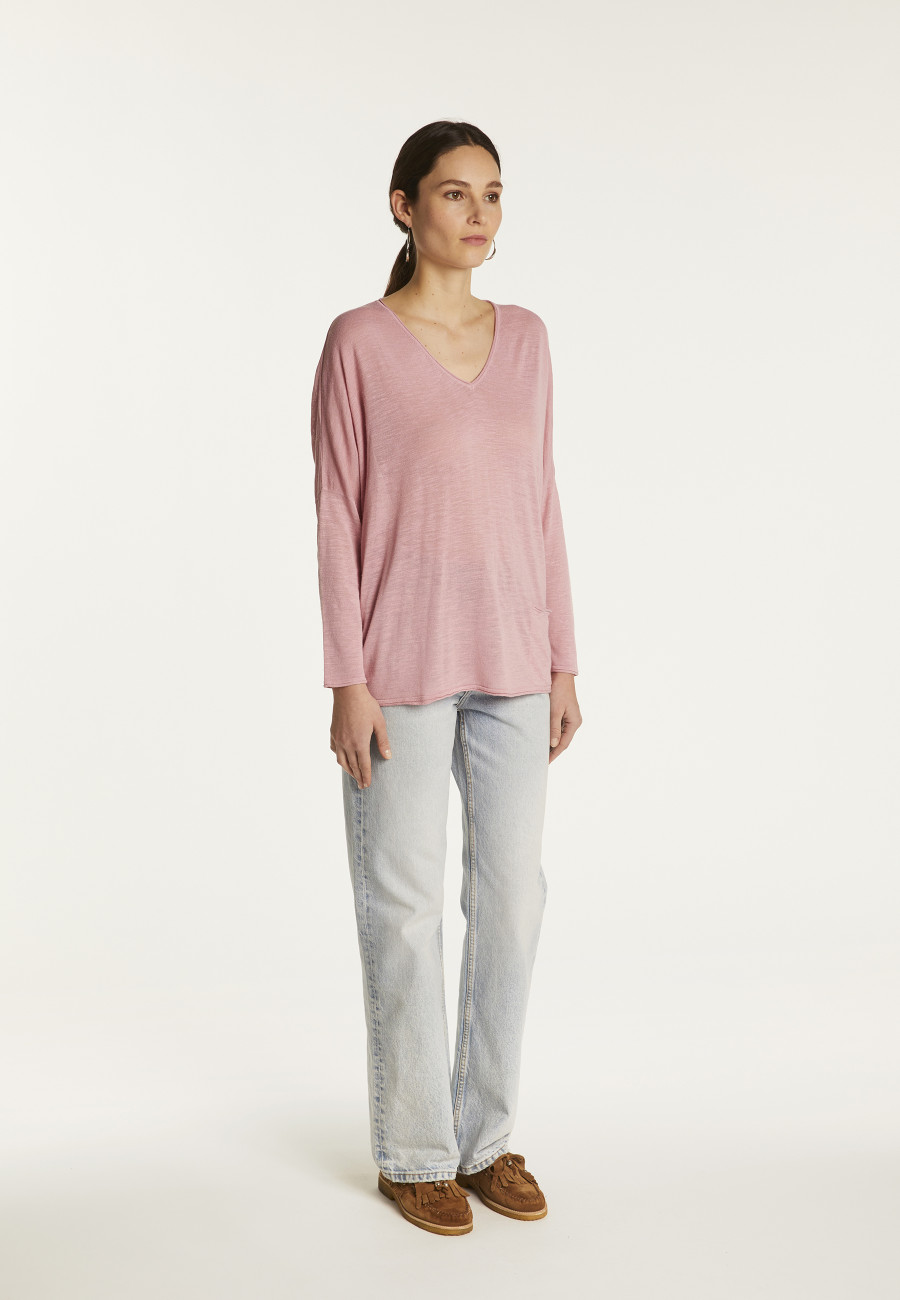 Batwing sleeve sweater in slub linen - Balou