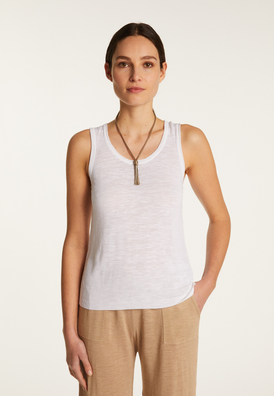 Slub linen tank top - Maitena