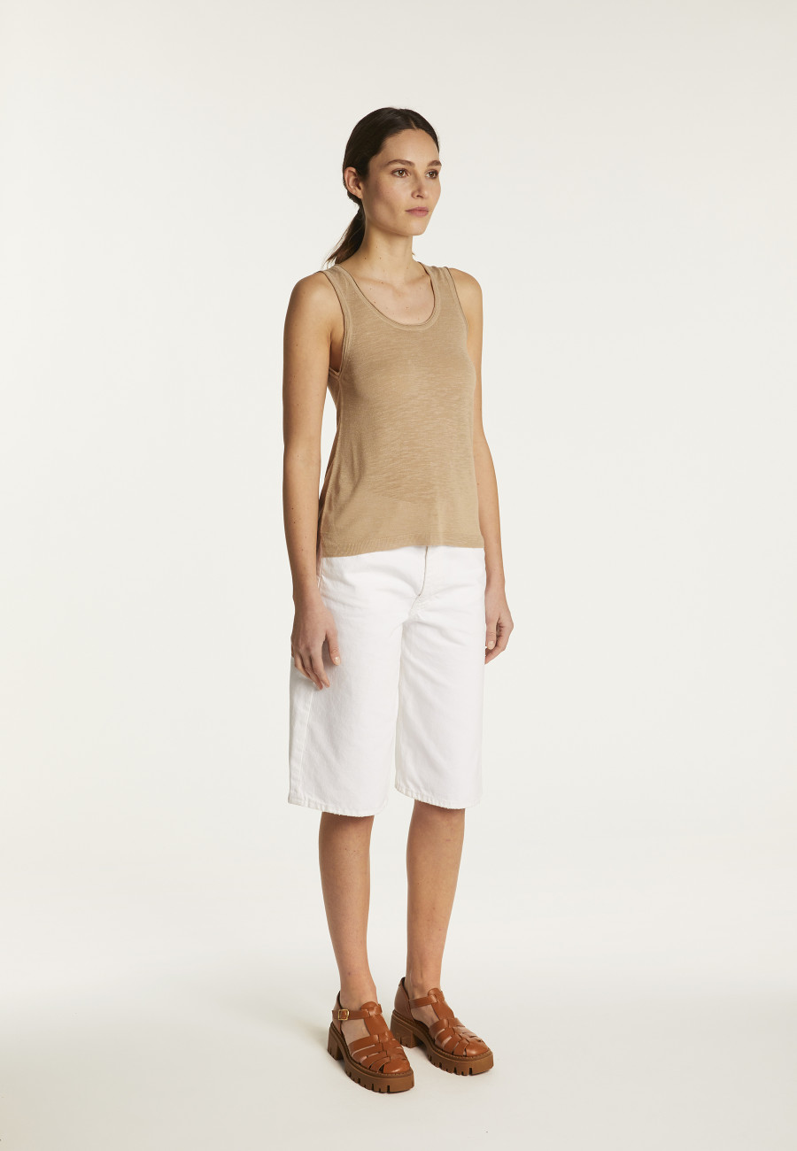 Slub linen tank top - Maitena