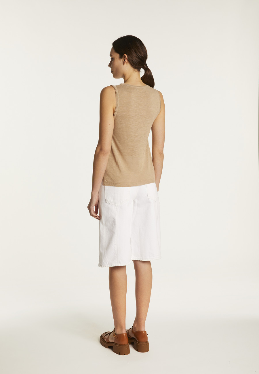 Slub linen tank top - Maitena