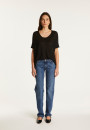 Round neck t-shirt in flamed linen - Béatrice