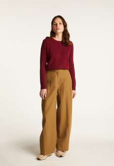 Round neck cashmere cardigan with buttoned - Adelys