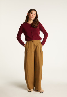 Round neck cashmere cardigan with buttoned - Adelys
