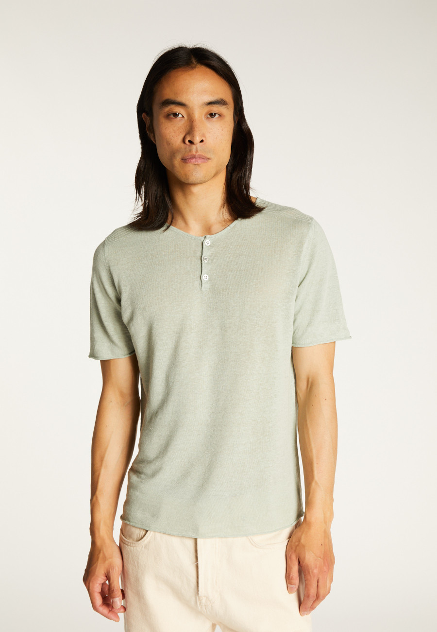 Button-neck T-shirt - LEONCE