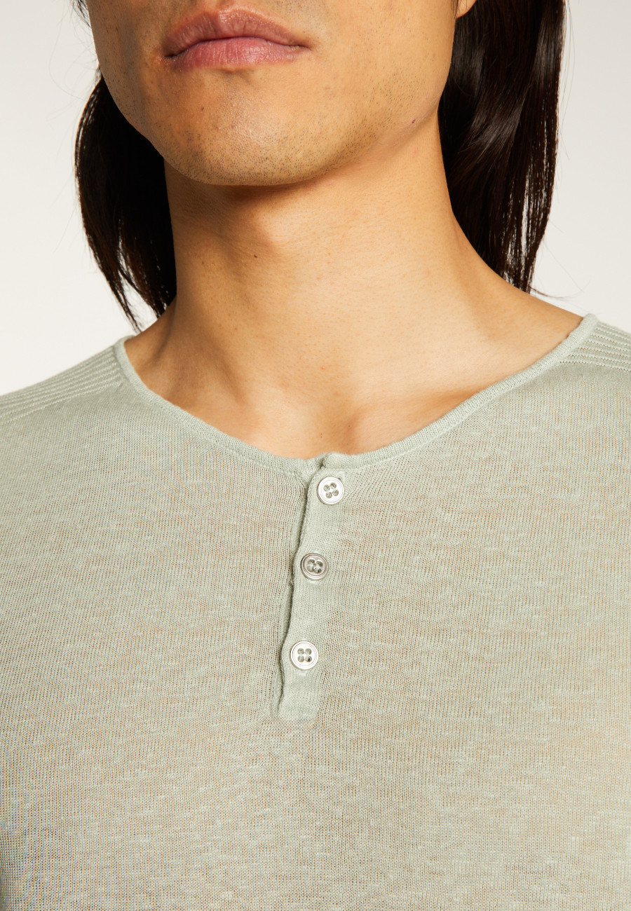 Button-neck T-shirt - LEONCE