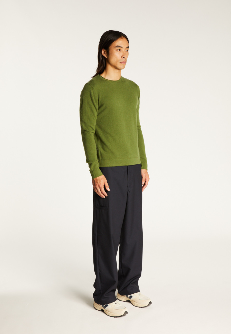 Round-neck cashmere sweater with rolled finishes - Ernest