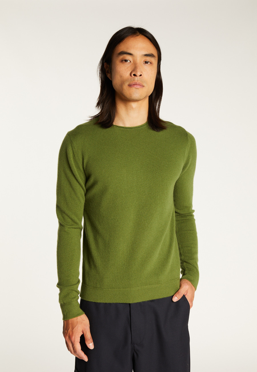 Round-neck cashmere sweater with rolled finishes - Ernest