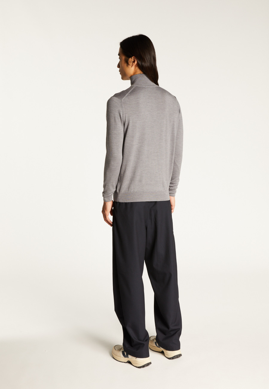 Trucker neck sweater with logo in merino wool - Ryan