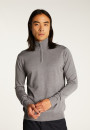 Trucker neck sweater with logo in merino wool
