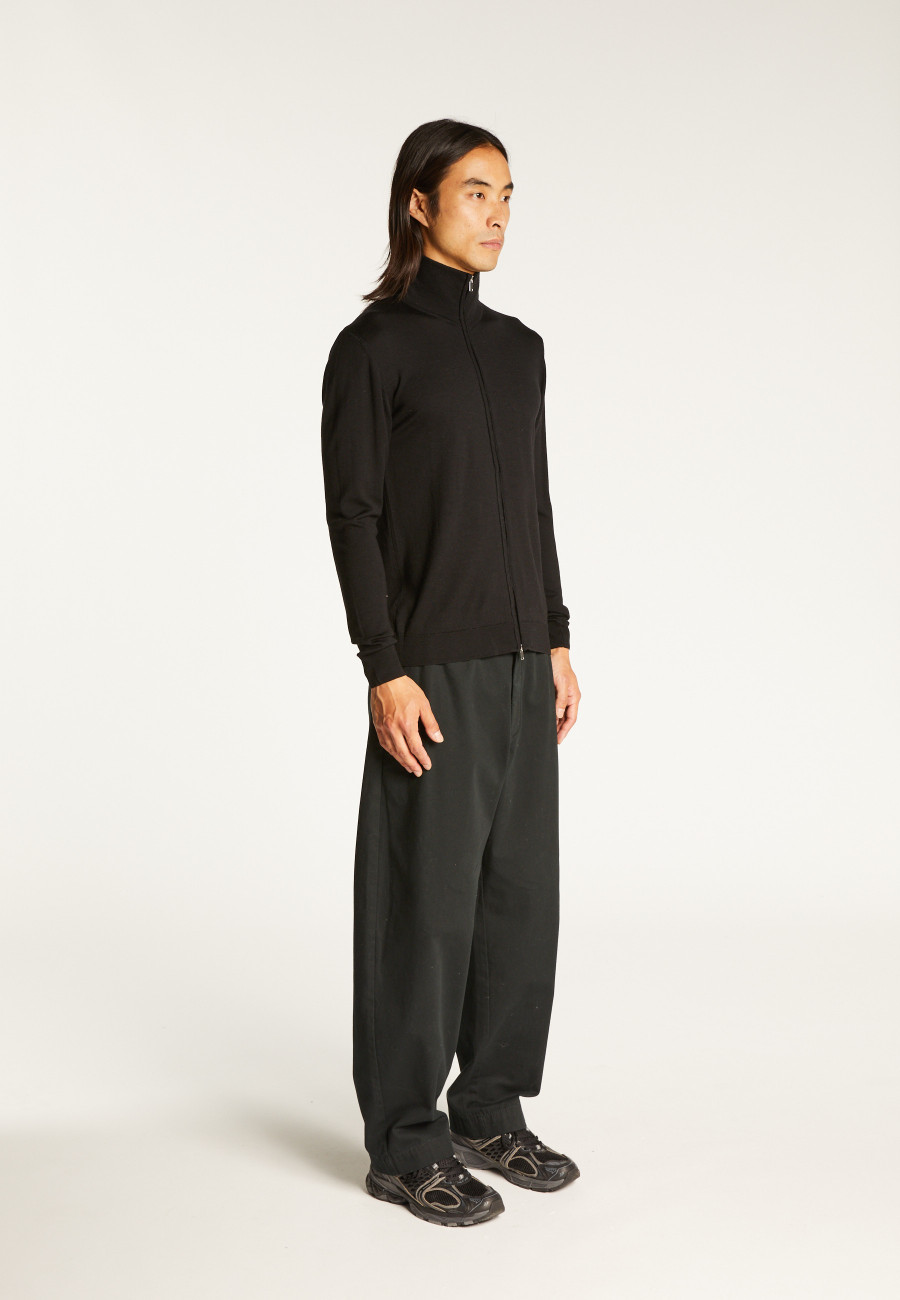 Zipped vest with logo in merino wool - Estian