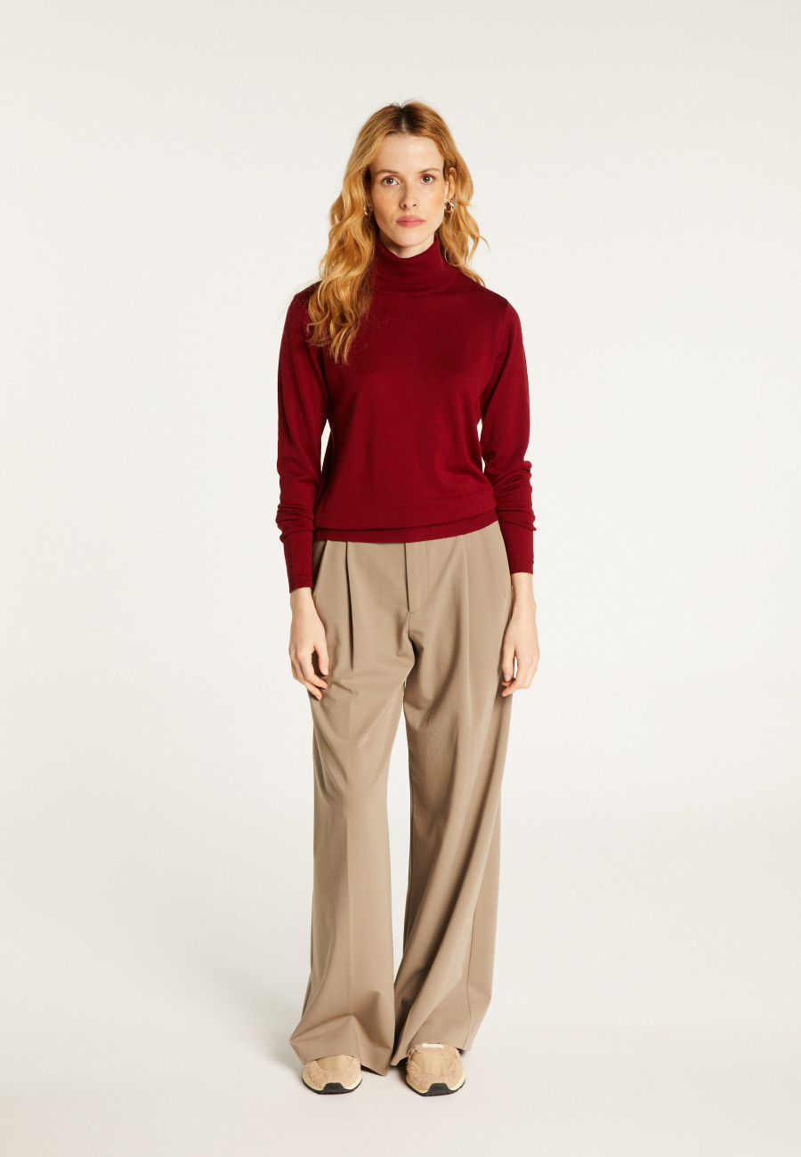 Roll-neck jumper in merino wool - Beha