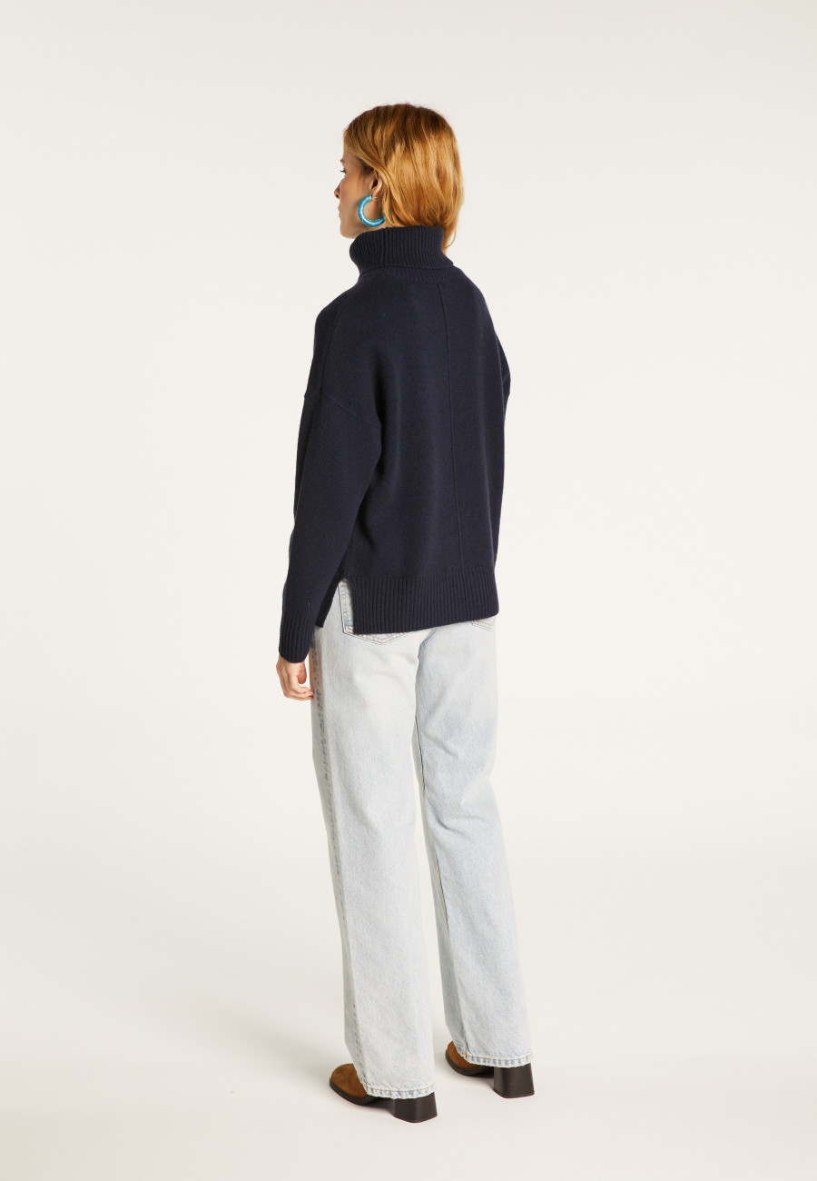 Turtleneck sweater with cashmere slits - Adena