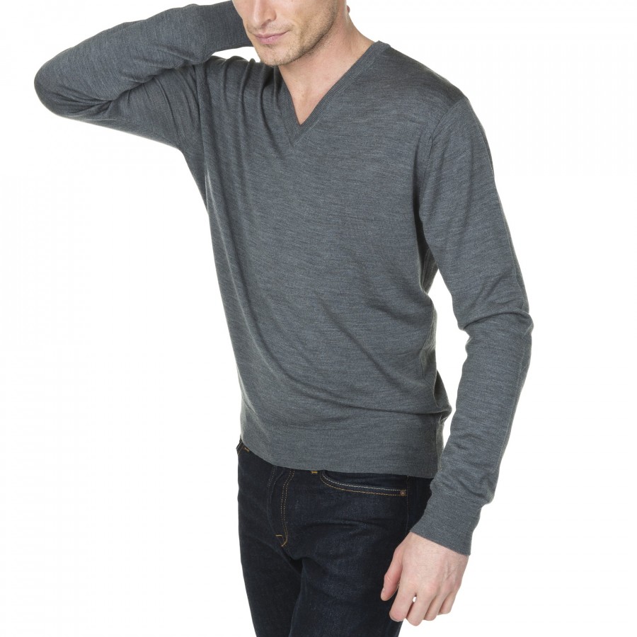 Man V collar sweater with logo Montagut Juliano