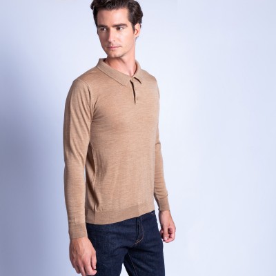 Polo collar sweater in wool - Eni
