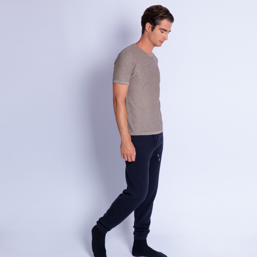 Cotton and cashmere round neck T-shirt - Hideo