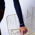 Wool jumper with tricolour rib stitches - Edouard