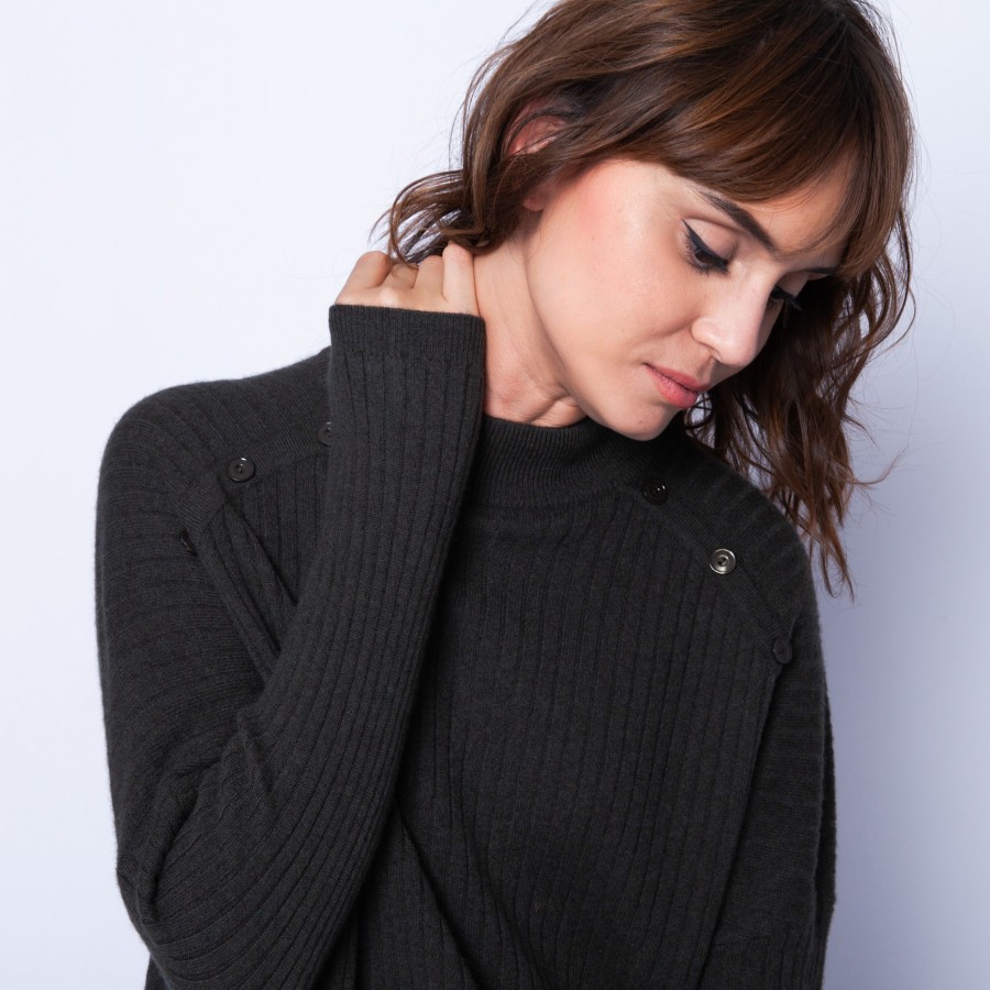Cashmere jumper with buttons - Germaine